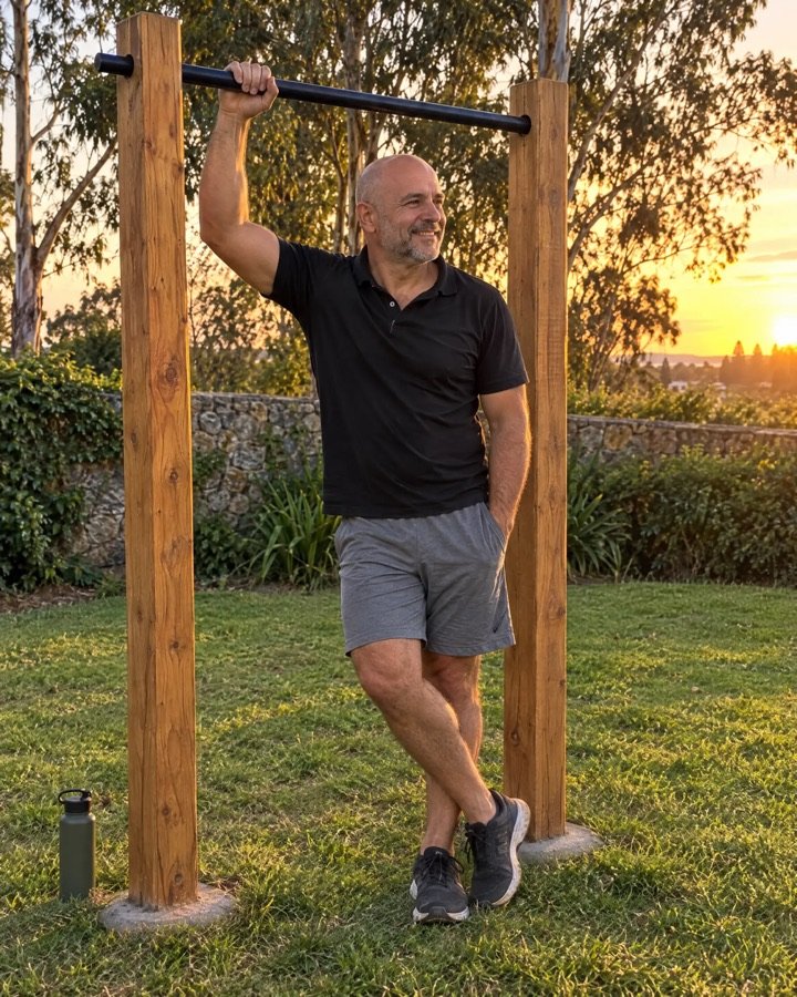 Ricardo M. entrenando en su casa