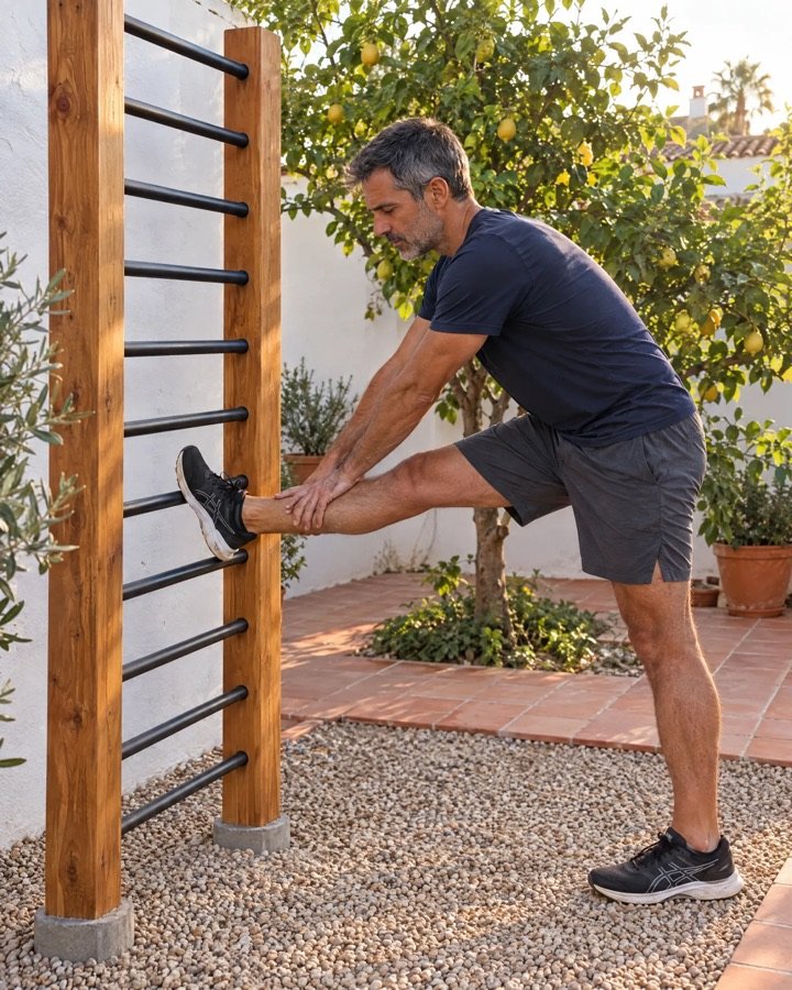 Andrés V. entrenando en su casa